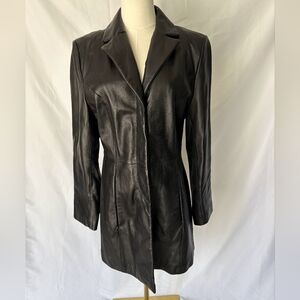 Pelle Studio 100% Leather Black Coat Size Medium